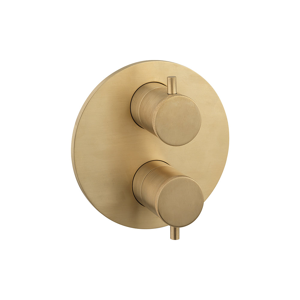 Crossbox MPRO Industrial 1 Outlet Trim & Levers Brushed Brass Unlaquered