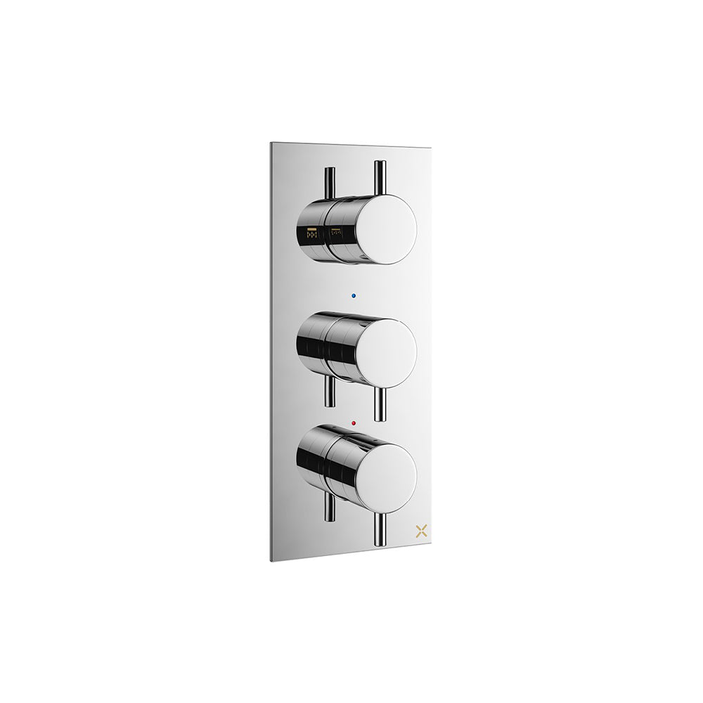 Crosswater MPRO 2 Outlet 3 Handle Concealed Thermostatic Shower Valve Portrait