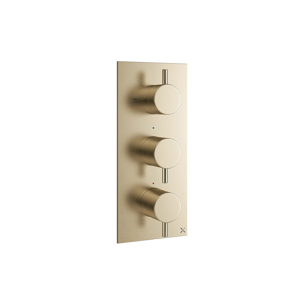 Crosswater MPRO 2 Outlet 3 Handle Concealed Thermostatic Shower Valve Portrait