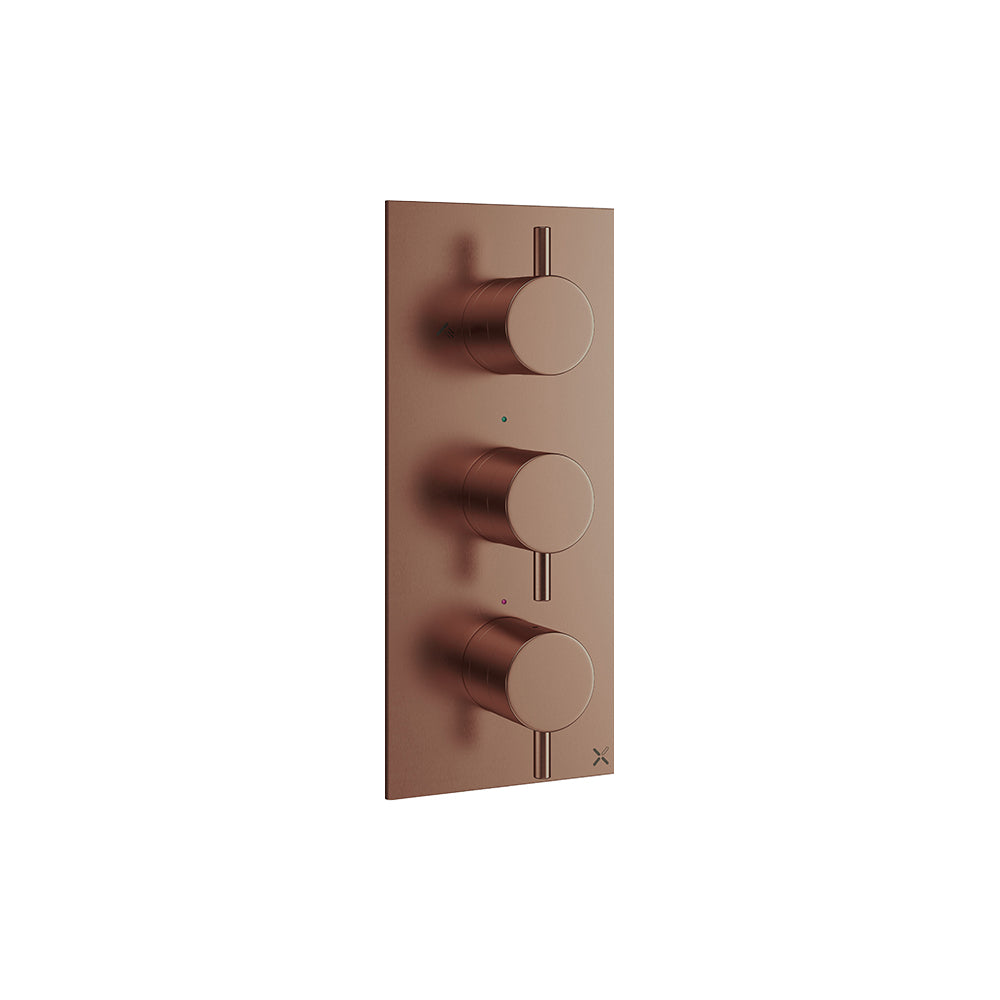 MPRO 3 Handle Shower Bath Handset Etched Trimset Portrait