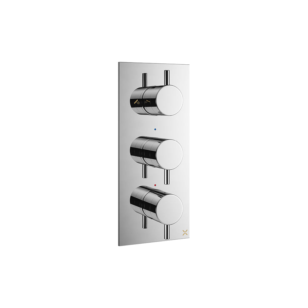 Crosswater MPRO 3 Outlet 3 Handle Concealed Thermostatic Shower Valve Portrait
