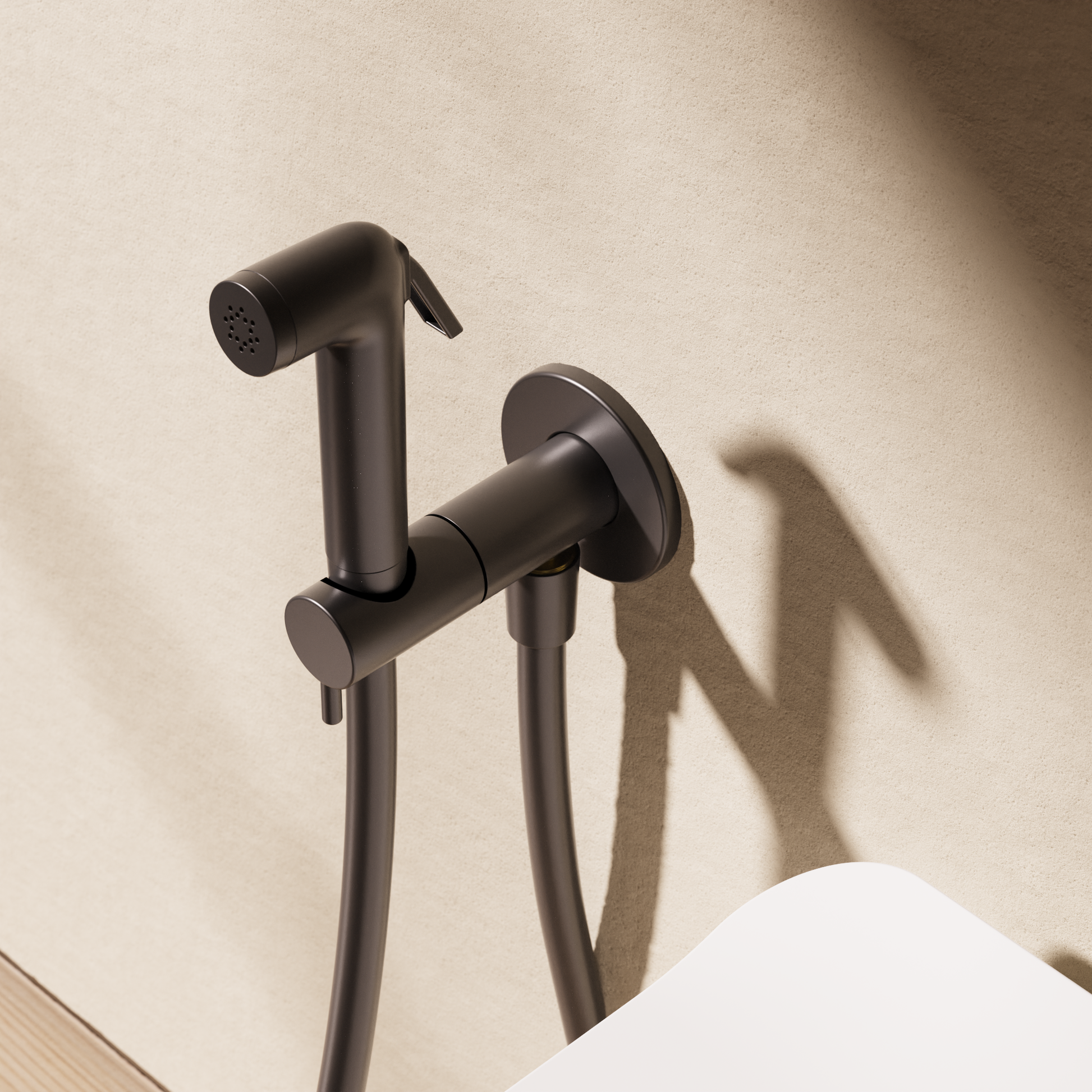 MPRO Integrated Douche Valve, Handset & Holder Brushed