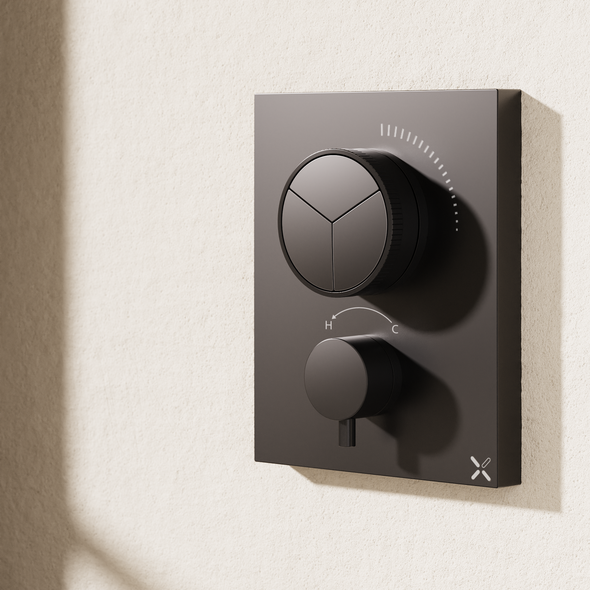 Crossbox Push MPRO 3 Outlet Trim & Levers