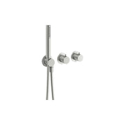 Crosswater MPRO Module 3 Outlet 2 Handle Shower Valve & Handset Trimset Brushed