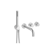 Crosswater MPRO Module 2 Outlet 2 Handle Shower Valve with Handset & Bath Spout Chrome_x000D_