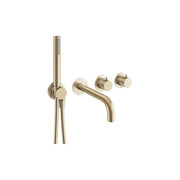 Crosswater MPRO Module 2 Outlet 2 Handle Shower Valve with Handset & Bath Spout Brushed Brass_x000D_