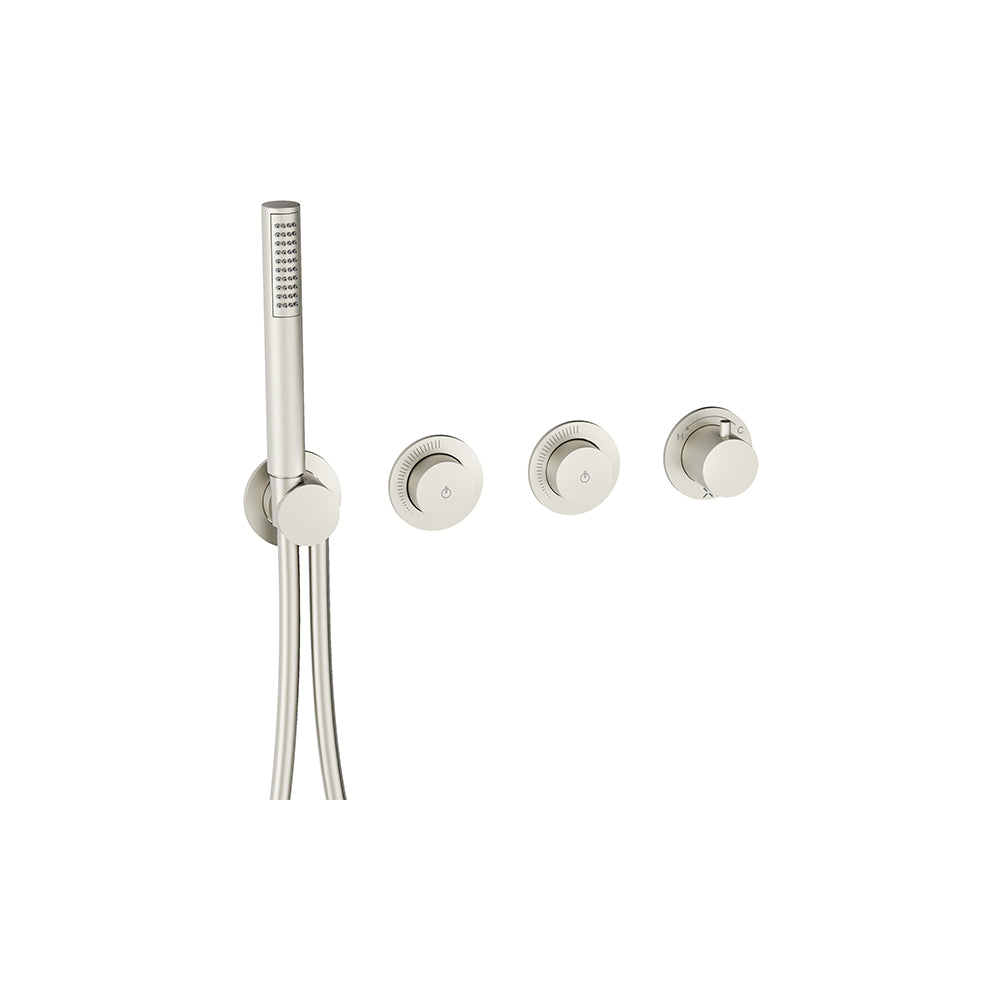 Module MRPO Push 2 Outlet Trimset with Handset Stainless Steel Effect