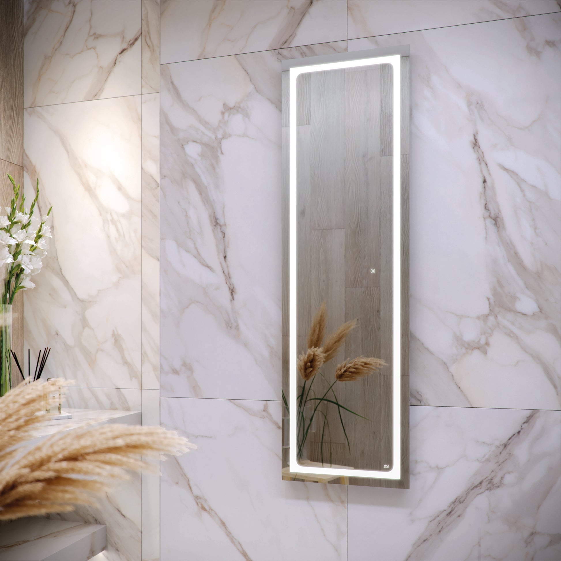 RAK Aquarius 420x1400 LED Illuminated Tall Dress mirror