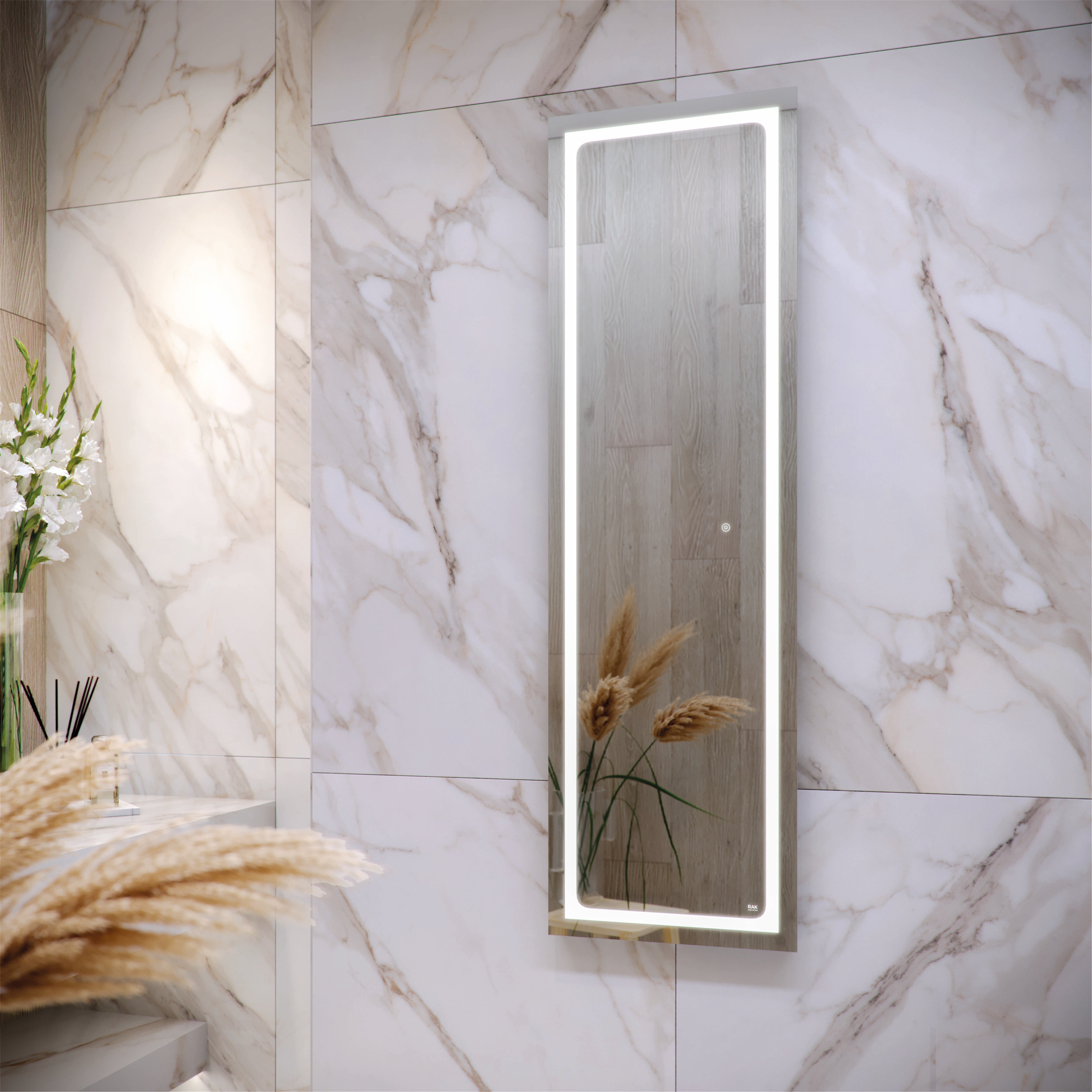 RAK Aquarius 420x1400 LED Illuminated Tall Dress mirror
