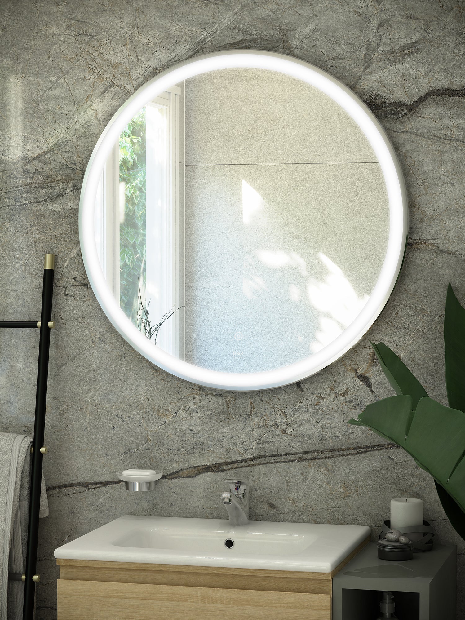 RAK Art Round 600x600 LED Illuminated Mirror
