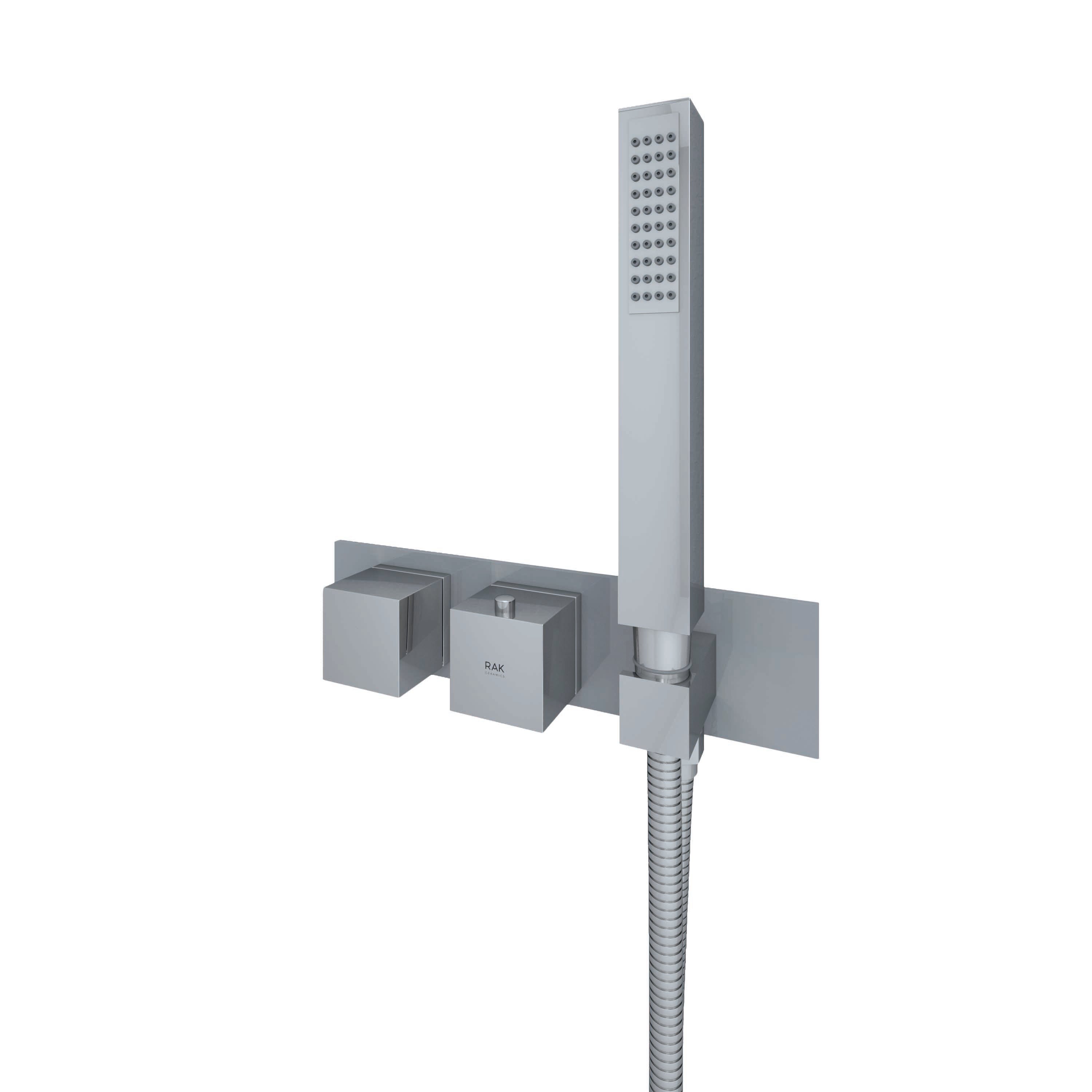 RAK Feeling Square Horizontal Dual Outlet Thermostatic shower valve
