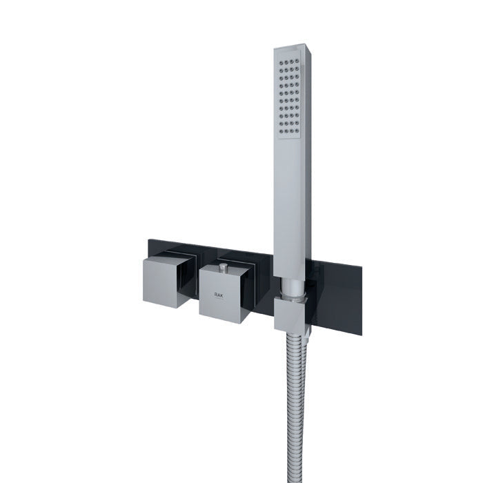 RAK Feeling Square Horizontal Dual Outlet Thermostatic shower valve