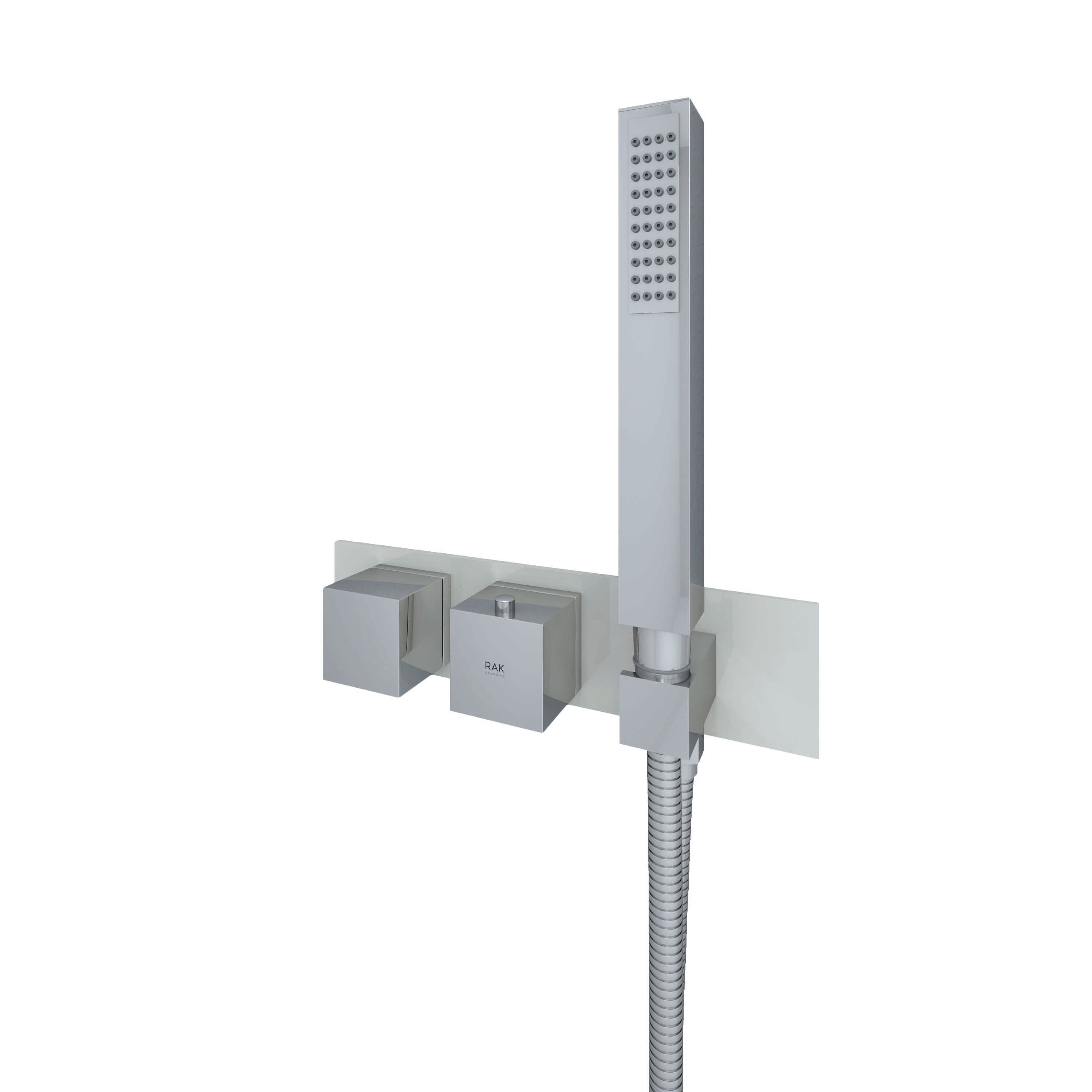 RAK Feeling Square Horizontal Dual Outlet Thermostatic shower valve