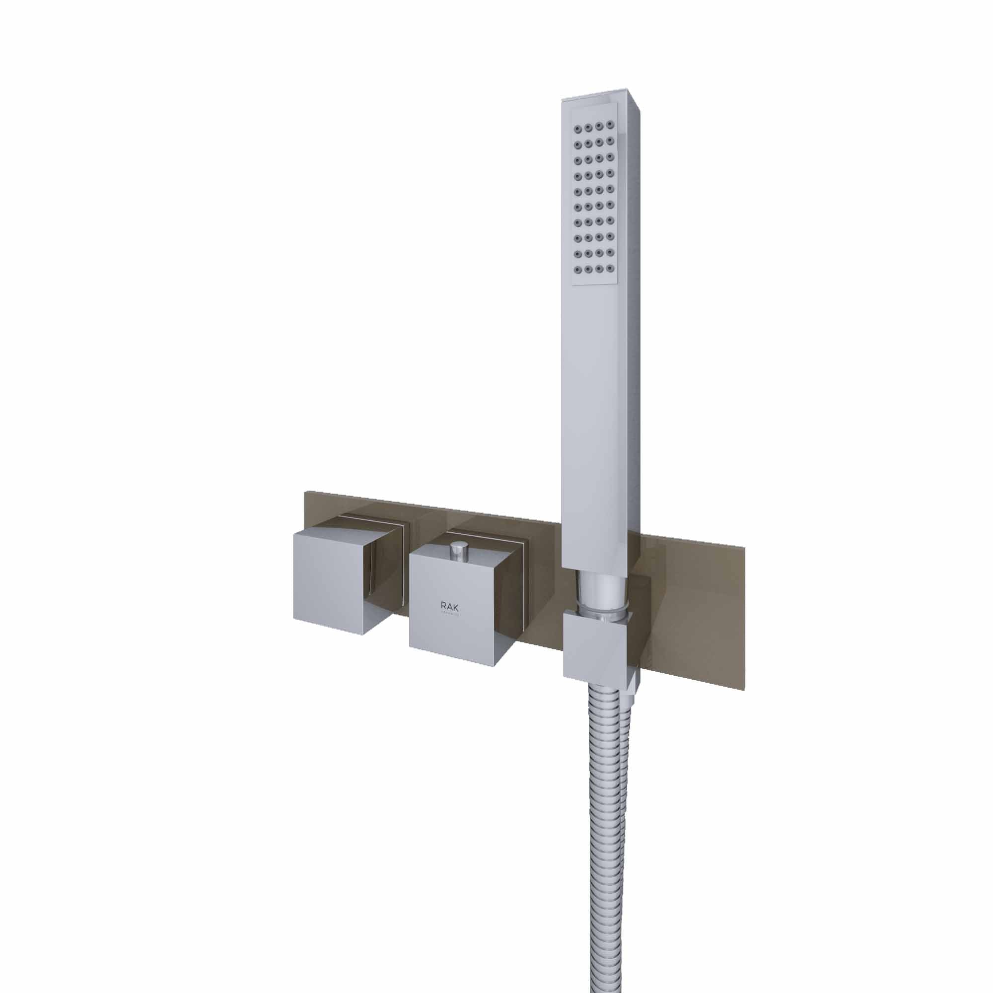RAK Feeling Square Horizontal Dual Outlet Thermostatic shower valve