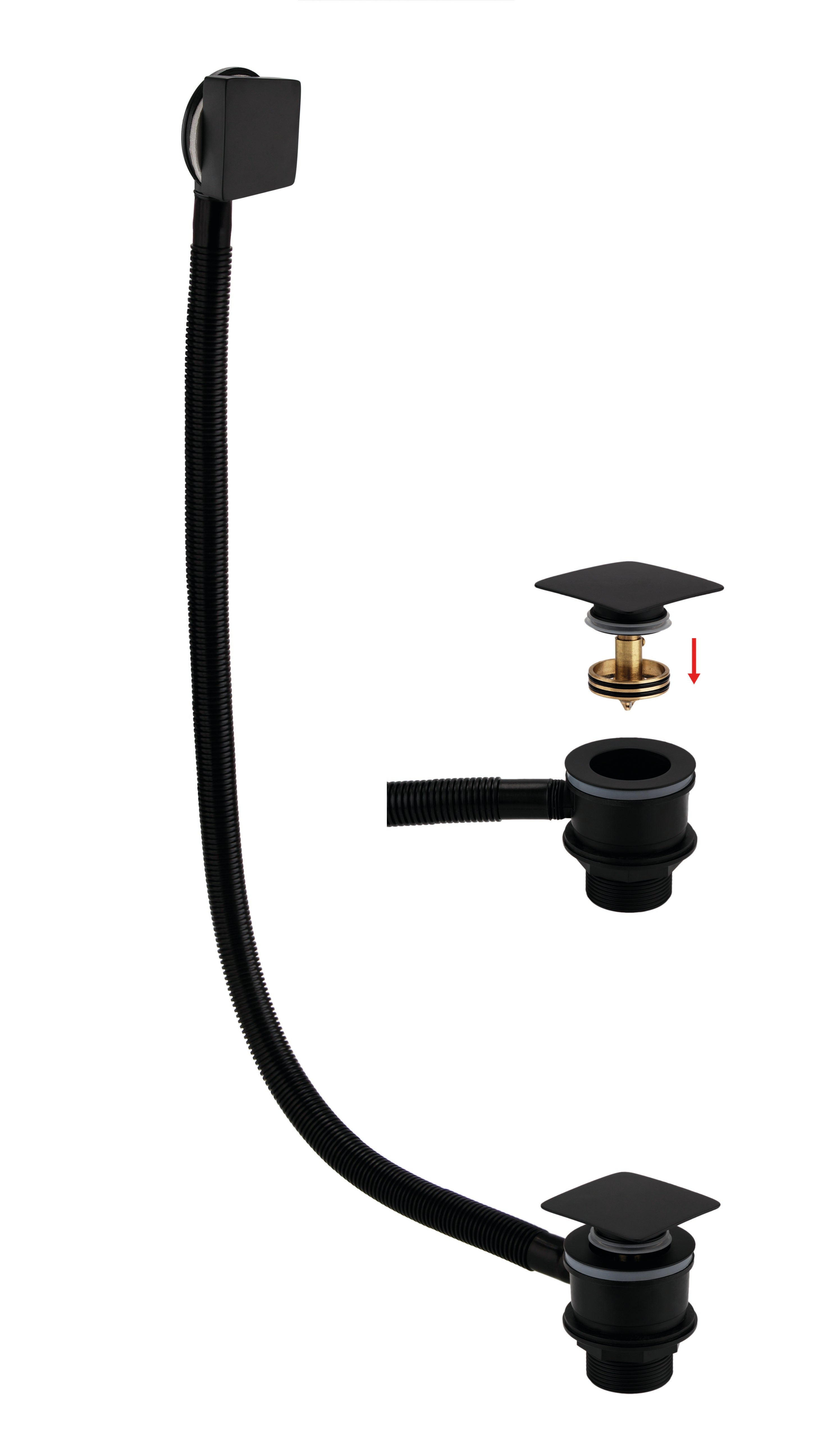 RAK Square Bath Clicker Waste and Overflow in