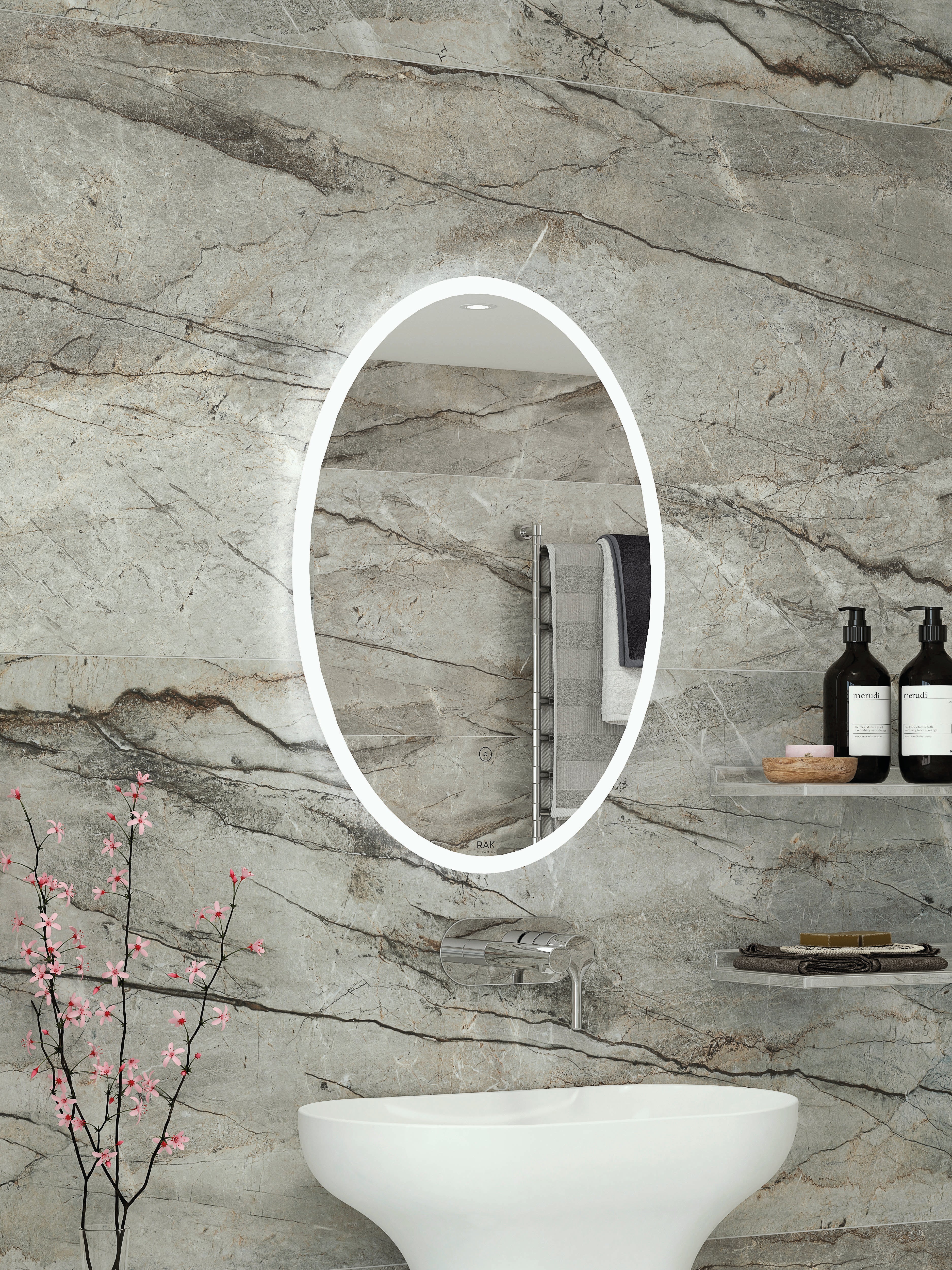 RAK Ovale 500x700 LED Illuminated Portrait Mirror