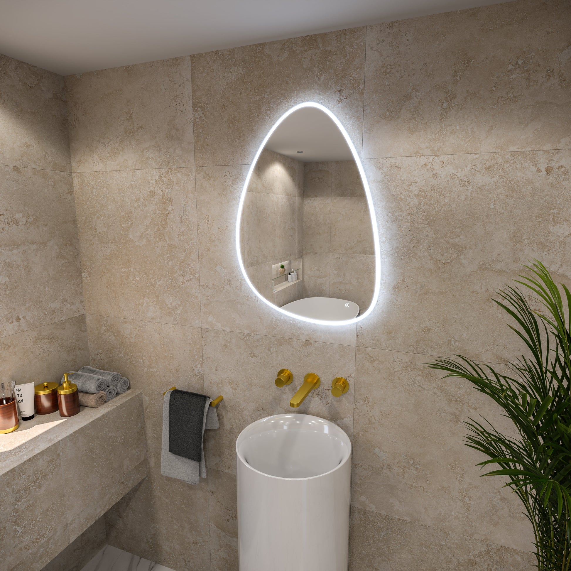 RAK TearDrop Illuminated Mirror, 50x70cm