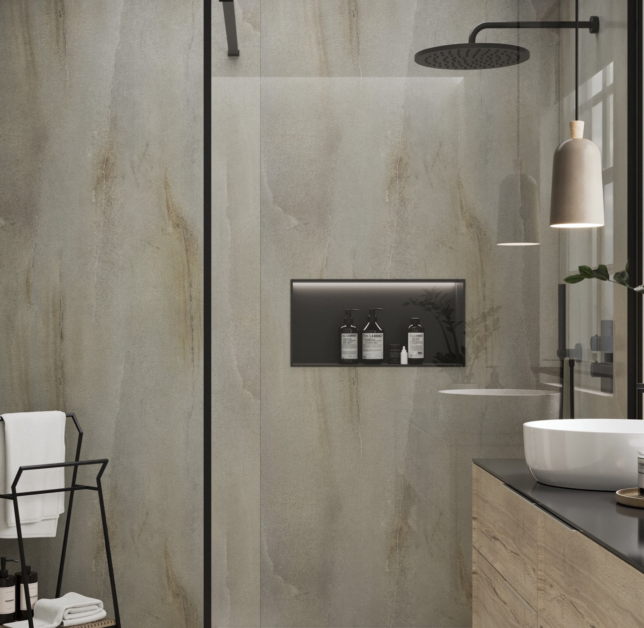 Showerwall Shower Niche 610 X 305mm With LED Light Strip