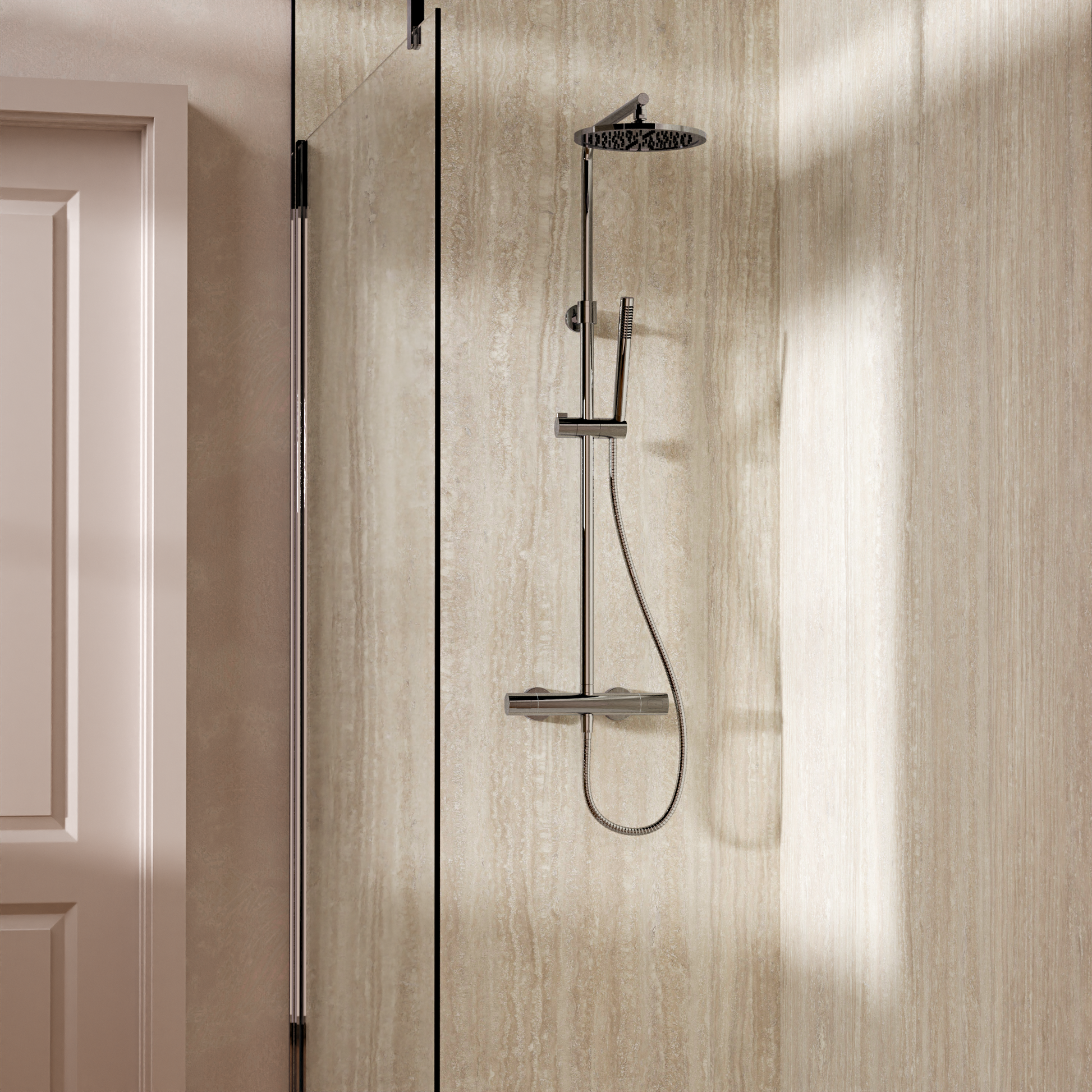 Multivalve Curve Exposed Thermo Shower