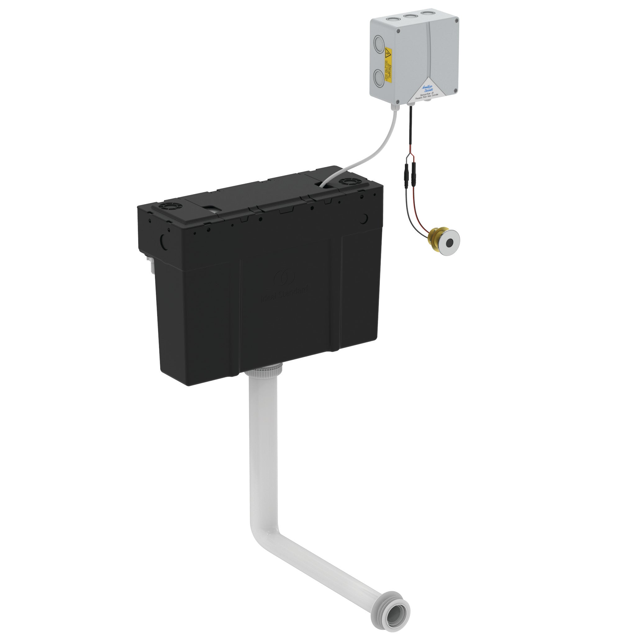 Conceala 3 furniture cistern, bottom inlet, cable dual flush, includes chrome push button
