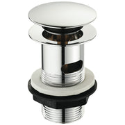 Slotted basin waste with "click" plug