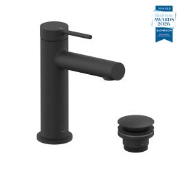 Safari Lever Cold Start Mono Basin Mixer for Low Pressure System + Universal Basin Waste Matt Black