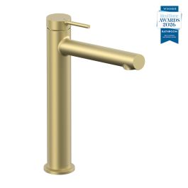 Safari Lever Cold Start Extended Mono Basin Mixer for Low Pressure System Satin Brass