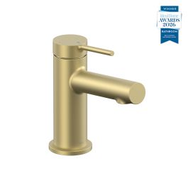Safari Lever Cold Start Mini Mono Basin Mixer Satin Brass