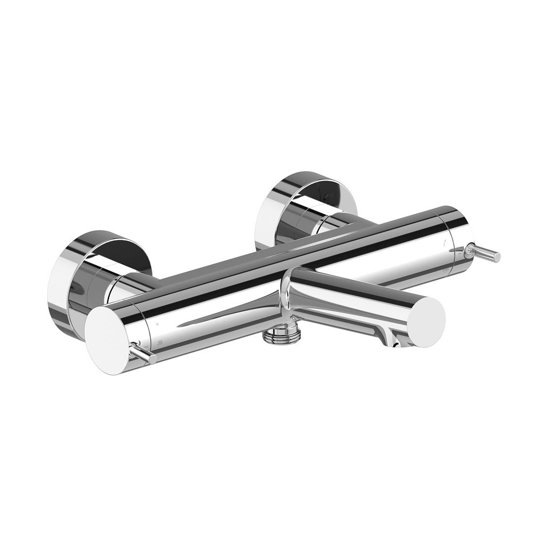 Safari Lever Wall Mounted Exposed Thermostatic Bath Shower Mixer with Easyfit Brackets