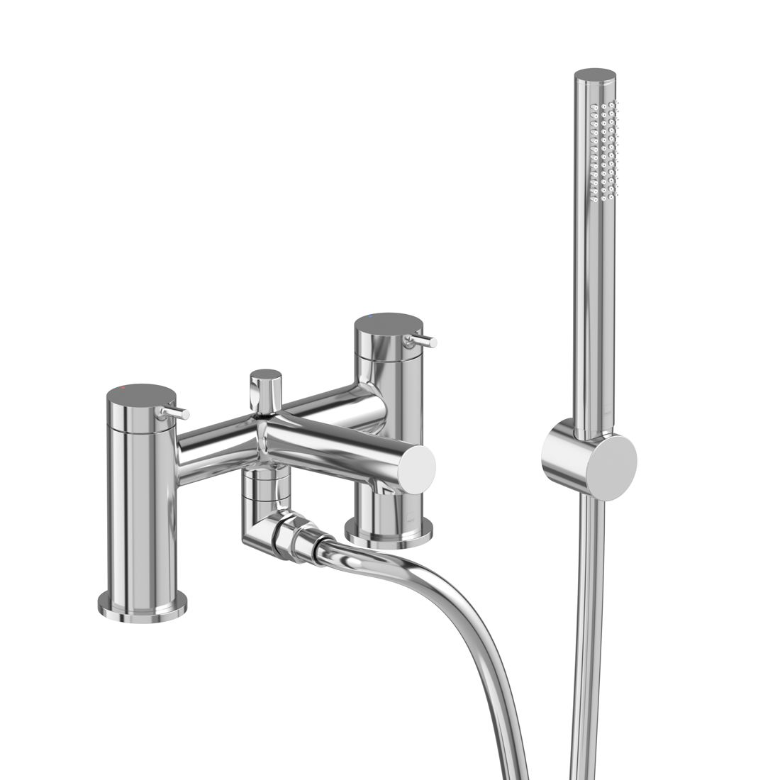 Safari Lever Deck Mounted Bath Shower Mixer with Wall Mounted Shower Handset