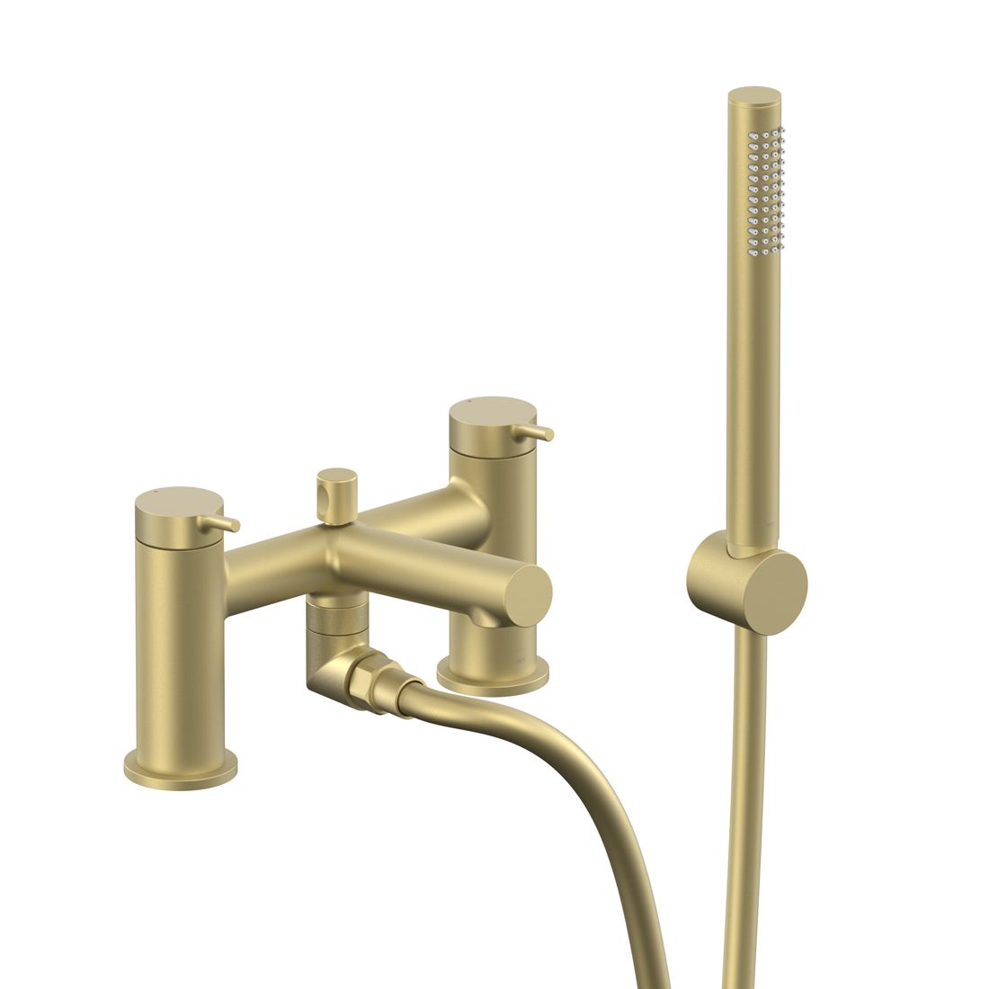 Safari Lever Deck Mounted Bath Shower Mixer with Wall Mounted Shower Handset