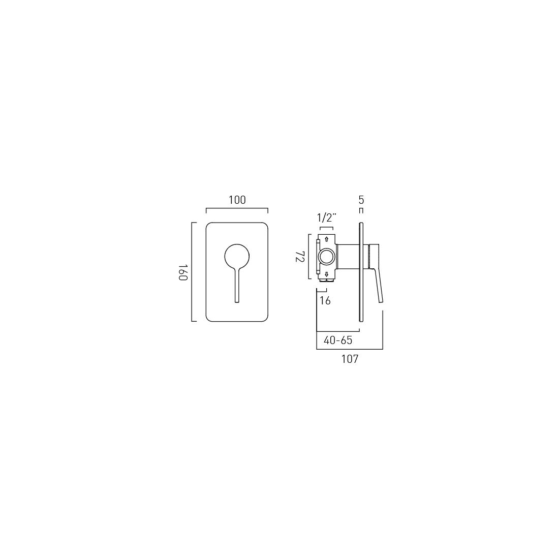 Safari Push Button Concealed 1 Outlet Manual Valve