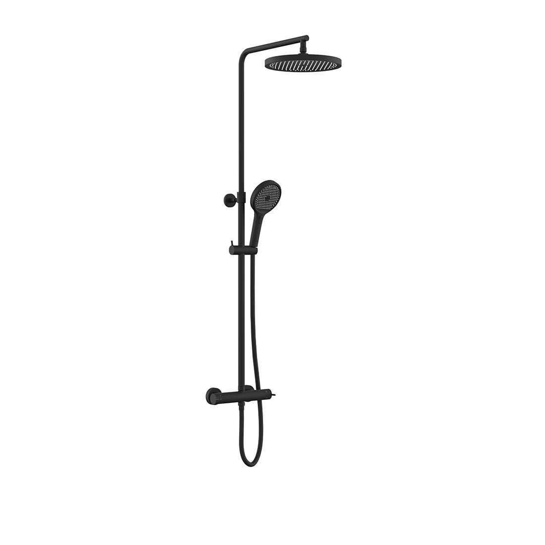 Safari Lever Wall Mounted Exposed Thermostatic Shower Column with MF Handset and Easyfit Brackets