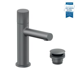Safari Leverless Cold Start Mono Basin Mixer for Low Pressure System + Universal Basin Waste Pewter