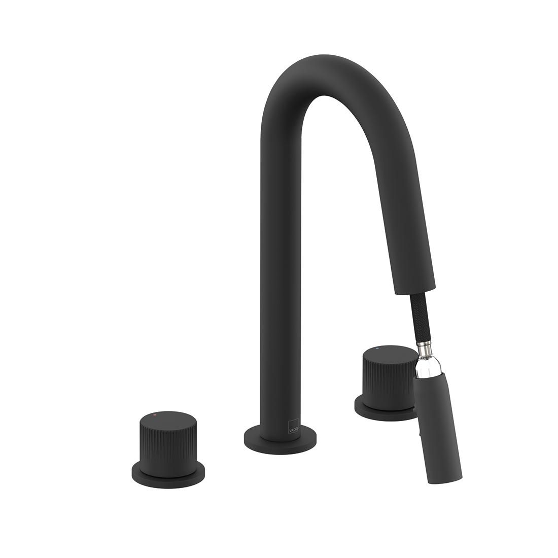 Safari Leverless Three Hole Deck Mounted Basin Mixer with Pull Out Spout