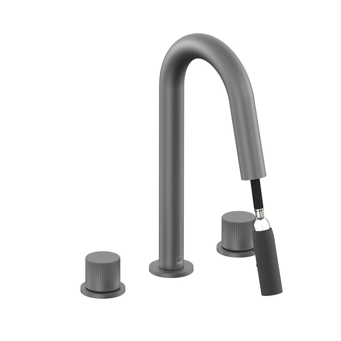 Safari Leverless Three Hole Deck Mounted Basin Mixer with Pull Out Spout