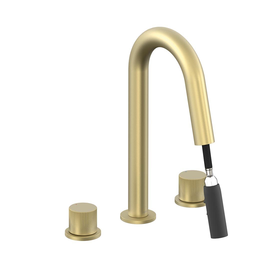 Safari Leverless Three Hole Deck Mounted Basin Mixer with Pull Out Spout