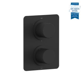 Safari Leverless 3 Outlet 2 Handle Concealed Thermostatic DX Valve Matt Black