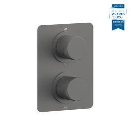 Safari Leverless 3 Outlet 2 Handle Concealed Thermostatic DX Valve Pewter