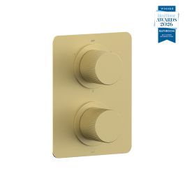 Safari Leverless 3 Outlet 2 Handle Concealed Thermostatic DX Valve Satin Brass