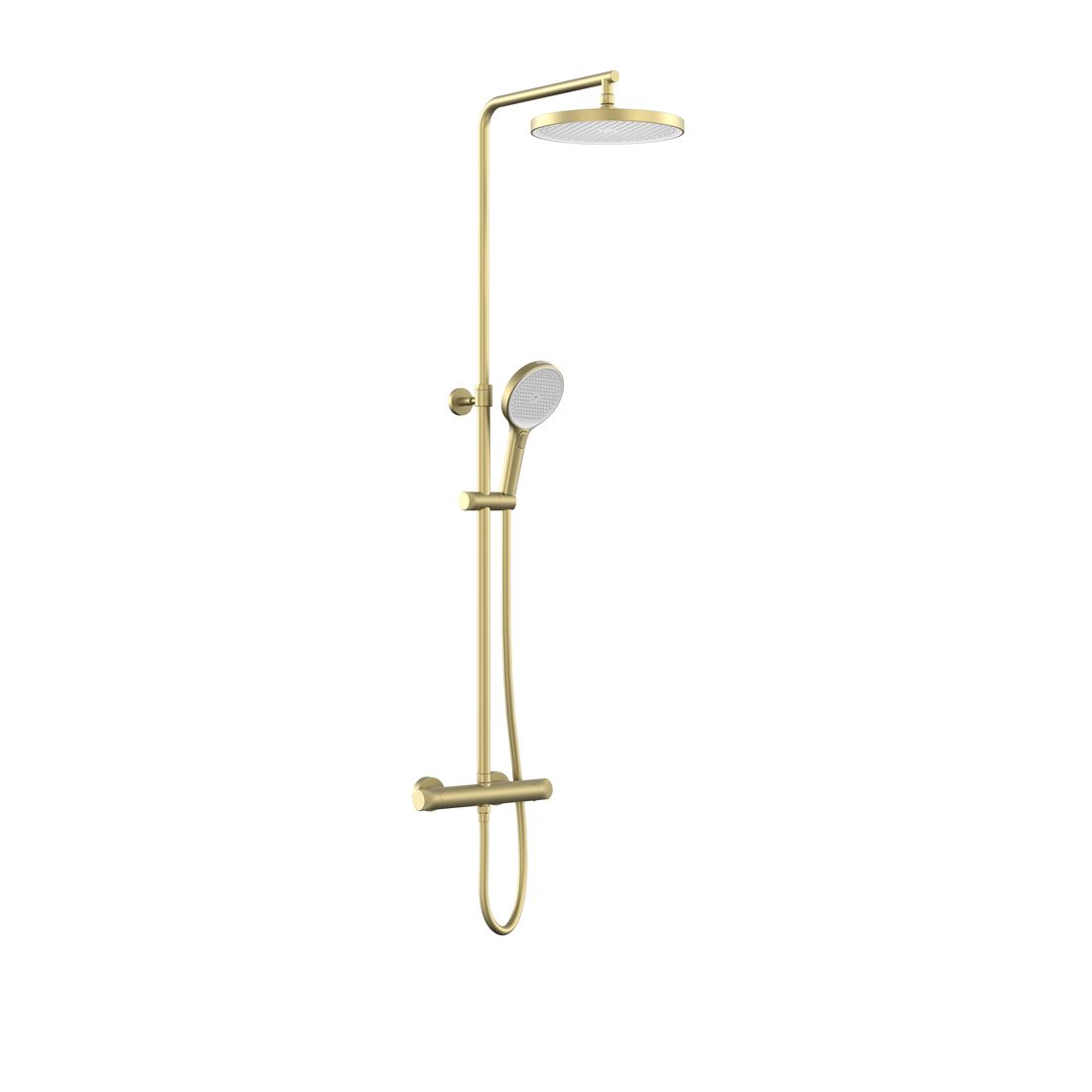 Safari Leverless Wall Mounted Exposed Thermostatic Shower Column with MF Handset and Easyfit Brackets