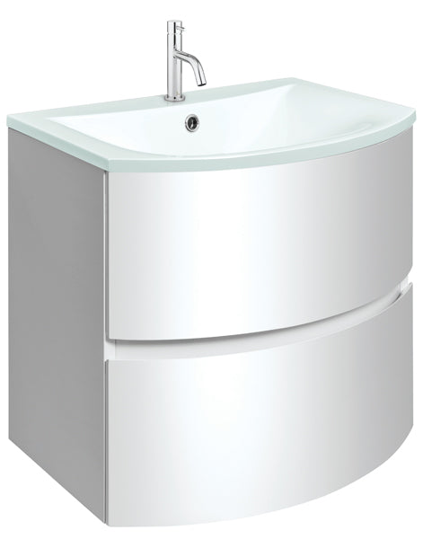 Crosswater Svelte 600 Unit with Ice Glass Basin Gloss