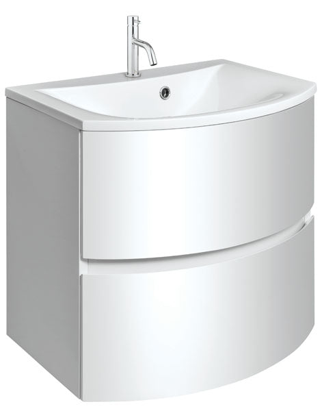 Crosswater Svelte 600 Unit with Cast Mineral Marble Basin Gloss