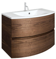 Crosswater Svelte 800 Unit with Cast Mineral Marble Basin American Walnut