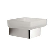 Shama Frosted Glass Soap Dish and Holder Wall Mounted Chrome