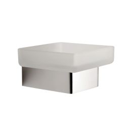 Shama Frosted Glass Soap Dish and Holder Wall Mounted Chrome