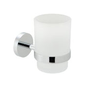 Spa Frosted Glass Tumbler and Holder Wall Mounted Chrome