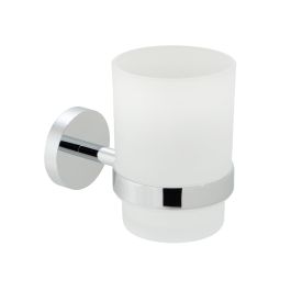 Spa Frosted Glass Tumbler and Holder Wall Mounted Chrome