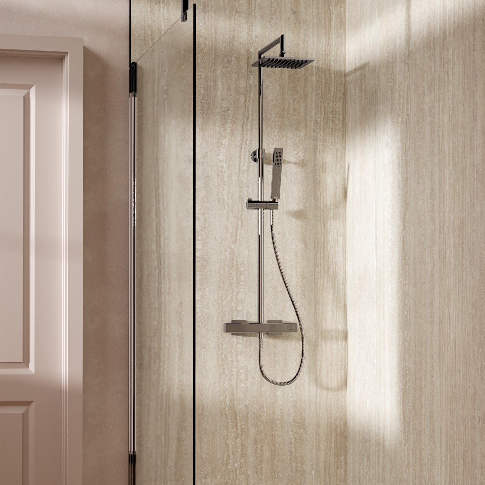 Atoll Square Exposed Thermostatic Shower Valve