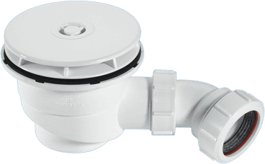 90mm x 50mm Water Seal Shower Trap with Miniflex Gloss White